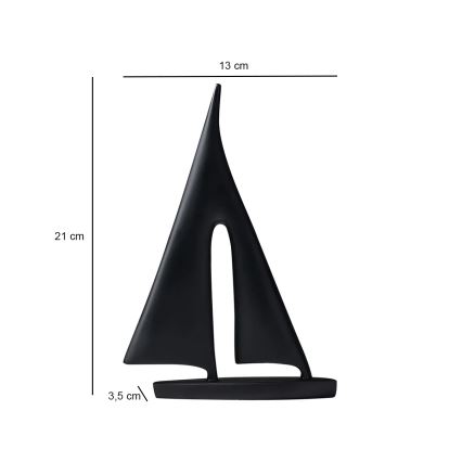 Stoni ukras 21 cm, smola/crna