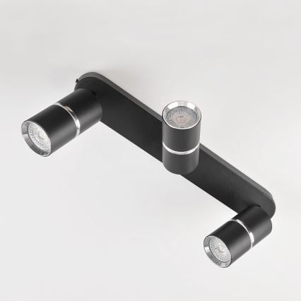 Stropna spot svetiljka BAMBOO 3xGU10/10W/230V crna