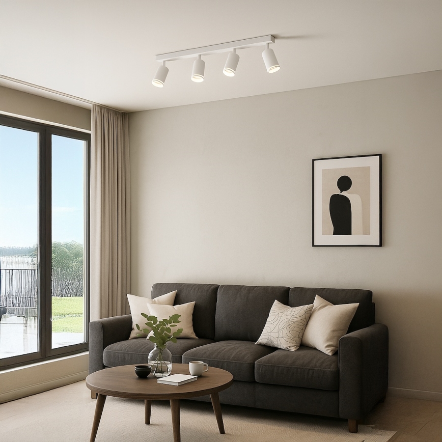 Stropna spot svetiljka PIPE 4xGU10/10W/230V, bela