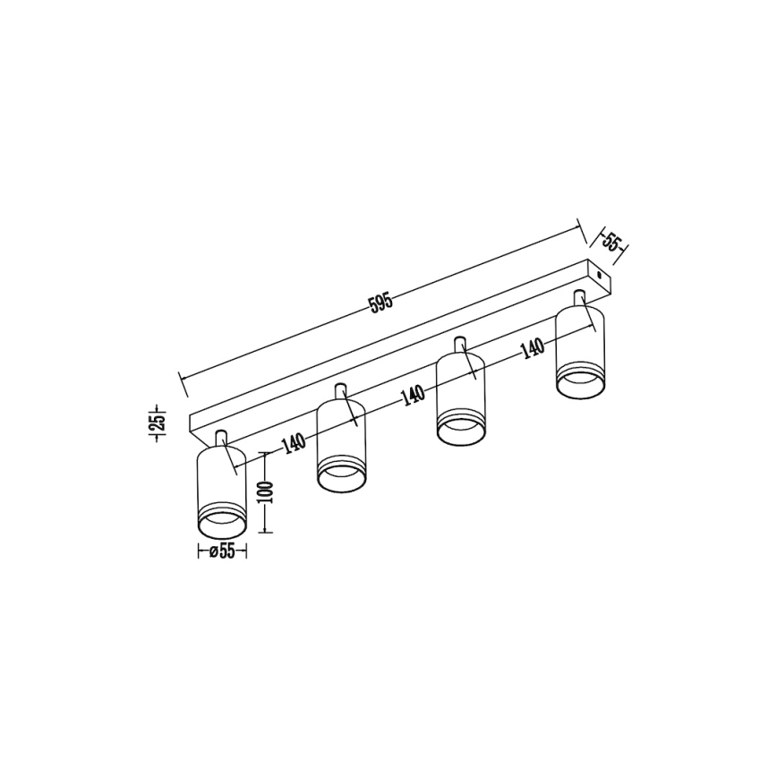 Stropna spot svetiljka PIPE 4xGU10/10W/230V, bela