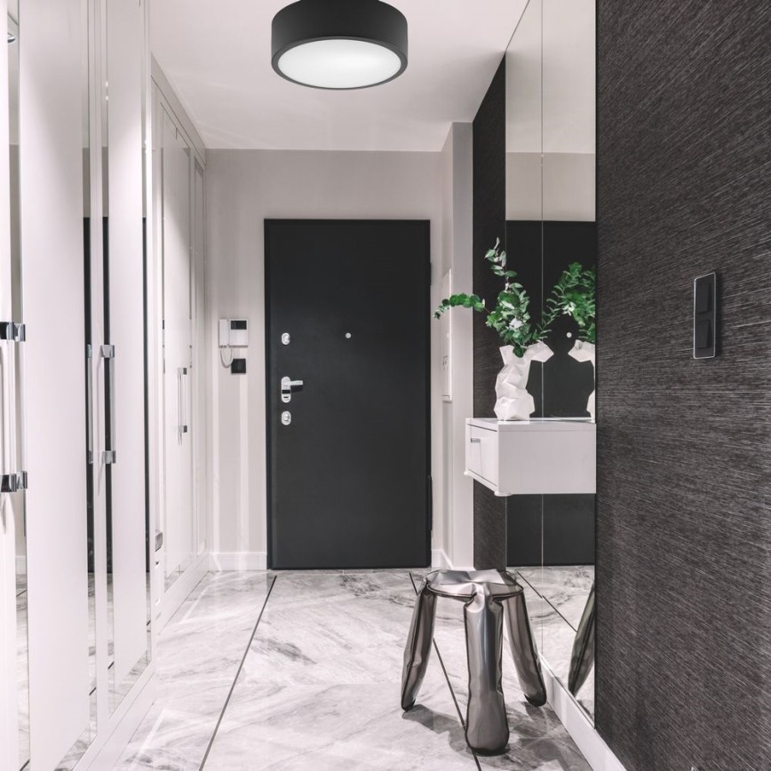 Stropna svetiljka DANTE 1xE27/60W/230V, prečnik 26 cm, crna