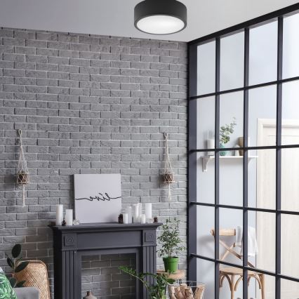 Stropna svetiljka DANTE 1xE27/60W/230V, prečnik 26 cm, crna