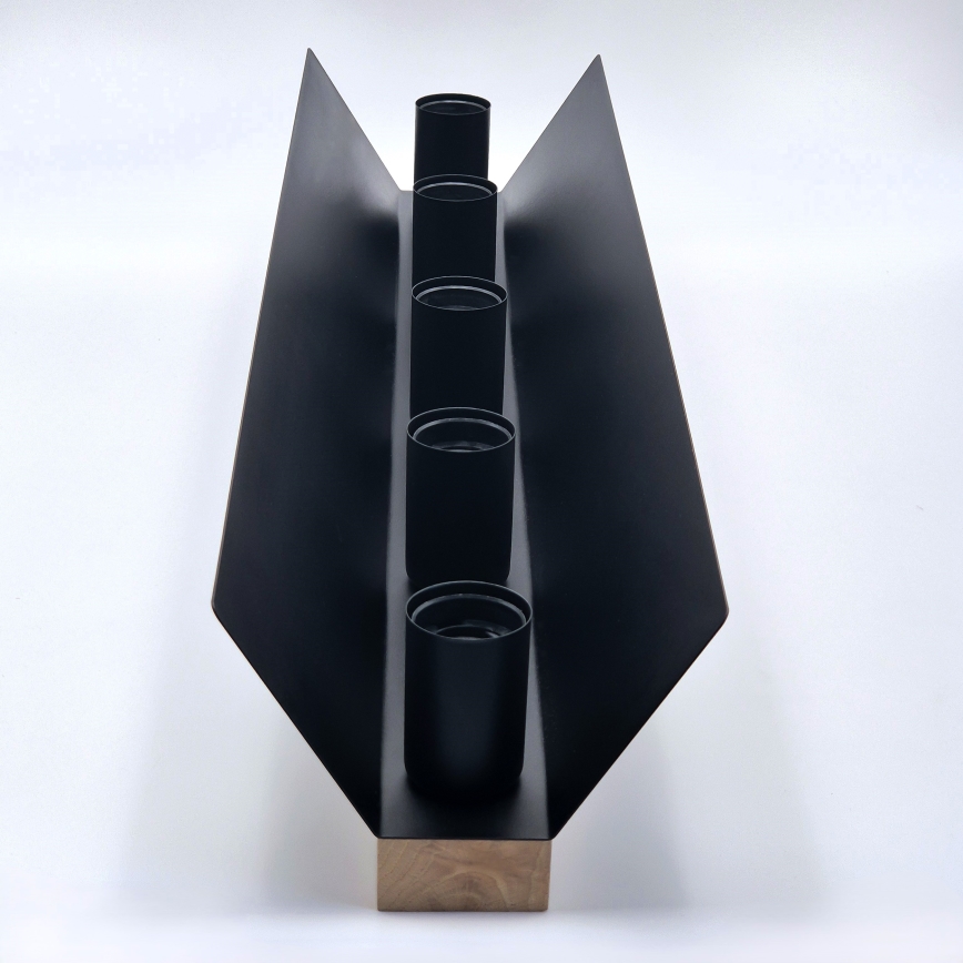 Stropna svetiljka ESME 5xE27/15W/230V crna/hrast