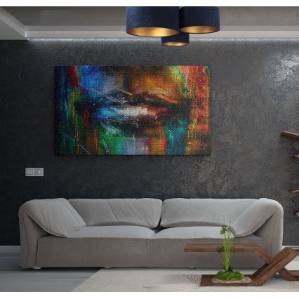 Stropna svetiljka SPACE 3xE27/60W/230V plava/zlatna