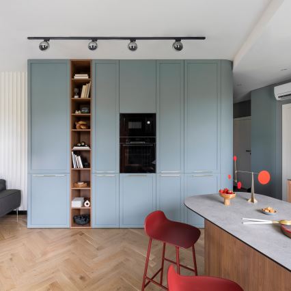 Stropno svetlo za 1-fazni šinski sistem TRACER 1xG9/8W/230V crno/zadimljeno crno