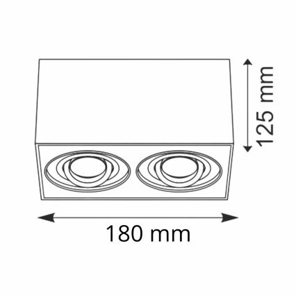Stropni spot HADAR Q2 2xGU10/10W/230V crni