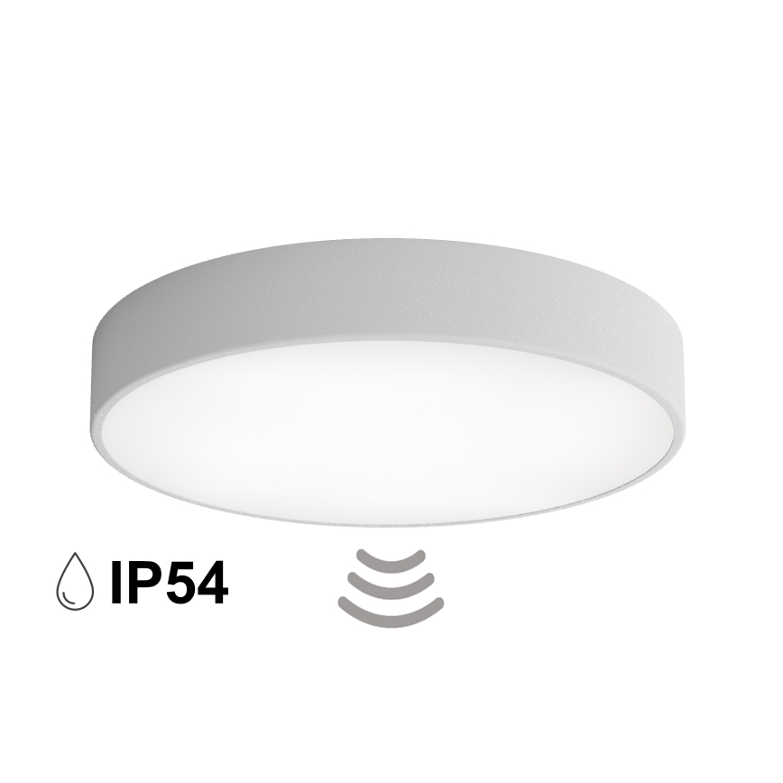 Stropno kupatilsko svetlo sa senzorom CLEO 4xE27/24W/230V, prečnika 50 cm, IP54, sivo