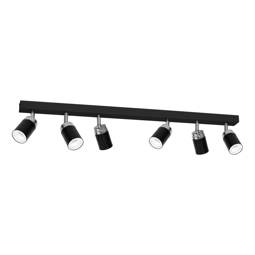 Stropno spot svetlo RENO 6xGU10/60W/230V crna/sjajni hrom