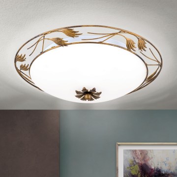 Stropno svetlo FLEUR 3xE27/60W/230V, prečnik 50 cm, bronza