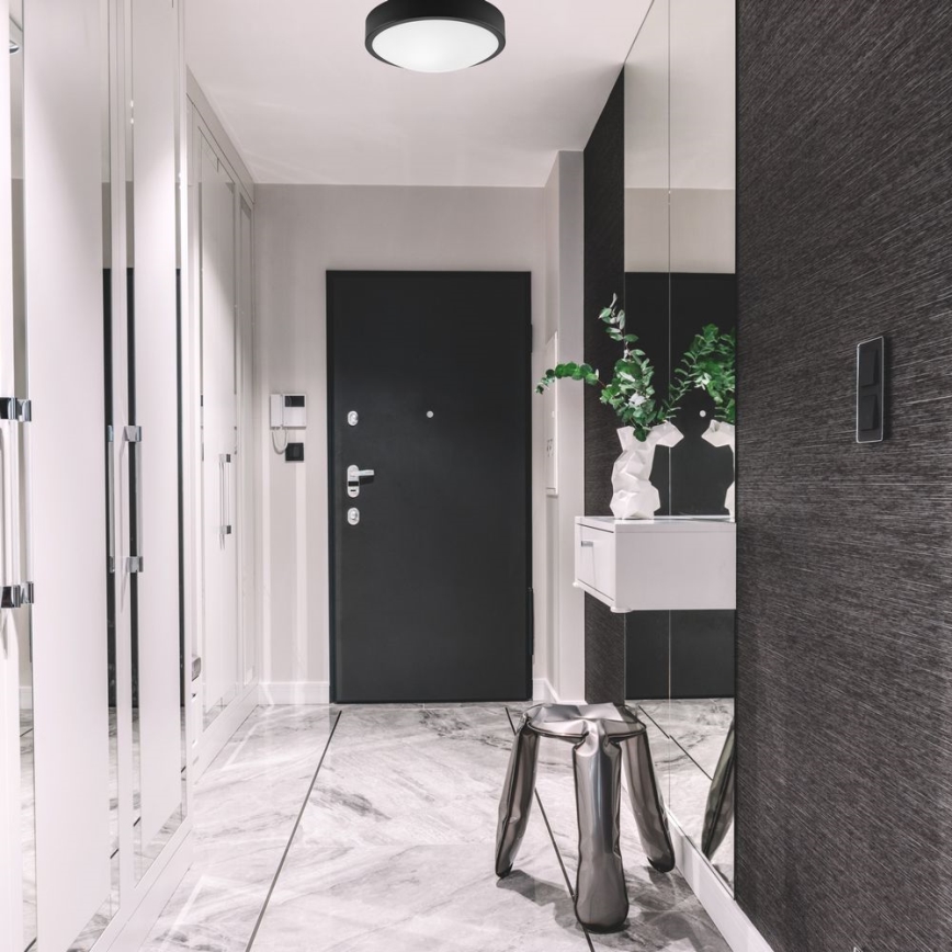 Stropno svetlo JONAS 1xE27/60W/230V prečnik 26 cm crna