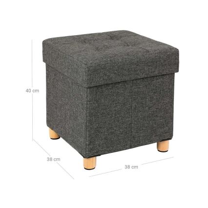 Tabure SULTAN 38x40 cm tamno siva