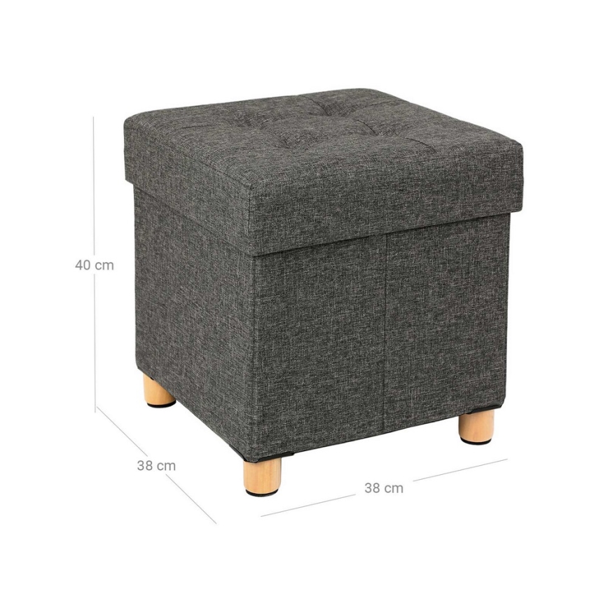 Tabure SULTAN 38x40 cm tamno siva