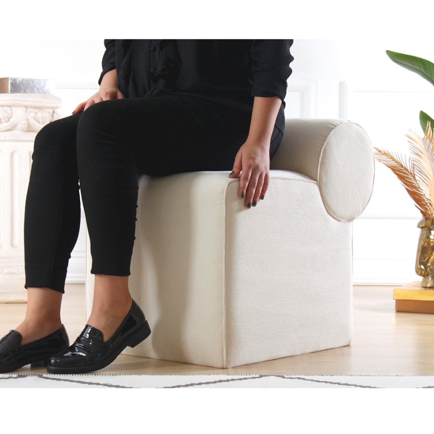 Tabure TIKI 47x45 cm krem