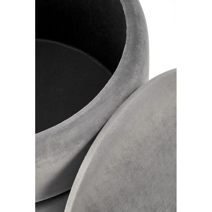 Taburet MINTY, prečnik 37 cm, siva/zlatna