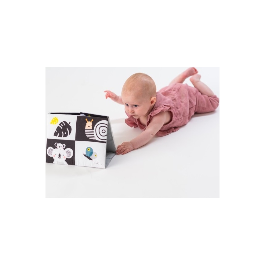 Taf Toys - Crna dečija tekstilna knjiga sa ogledalom