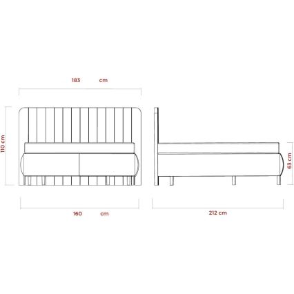 Tapacirani krevet ALEXA 160x200 cm sa madracima i prostorom za odlaganje, bež
