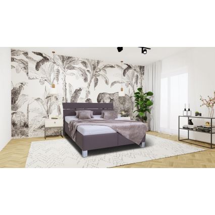 Tapacirani krevet ALIS 160x200 cm, braon, sa prostorom za odlaganje, bez dušeka