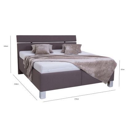 Tapacirani krevet ALIS 160x200 cm, braon, sa prostorom za odlaganje, bez dušeka
