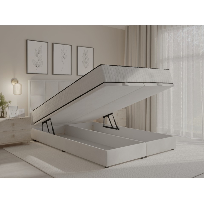 Tapacirani krevet GRACE 180x200 cm sa dušecima i prostorom za odlaganje, siva