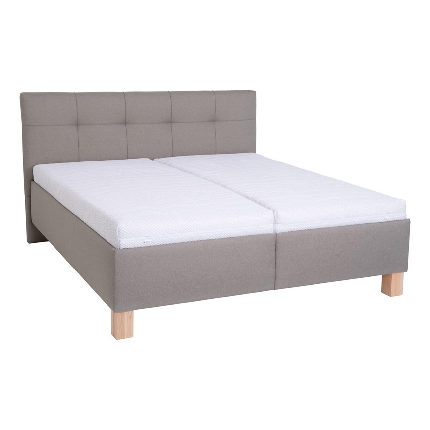 Tapacirani krevet MARIA 160x200 cm sa dušekom i prostorom za odlaganje, taupe