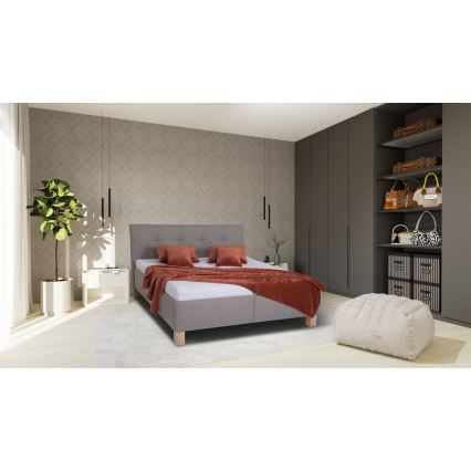 Tapacirani krevet MARIA 160x200 cm sa dušekom i prostorom za odlaganje, taupe