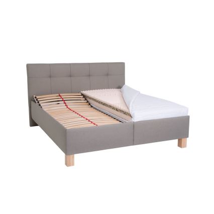 Tapacirani krevet MARIA 160x200 cm sa dušekom i prostorom za odlaganje, taupe