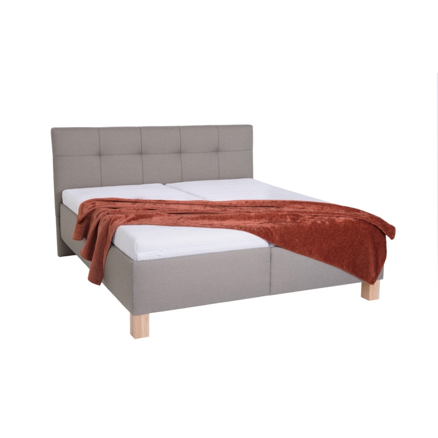 Tapacirani krevet MARIA 160x200 cm sa dušekom i prostorom za odlaganje, taupe