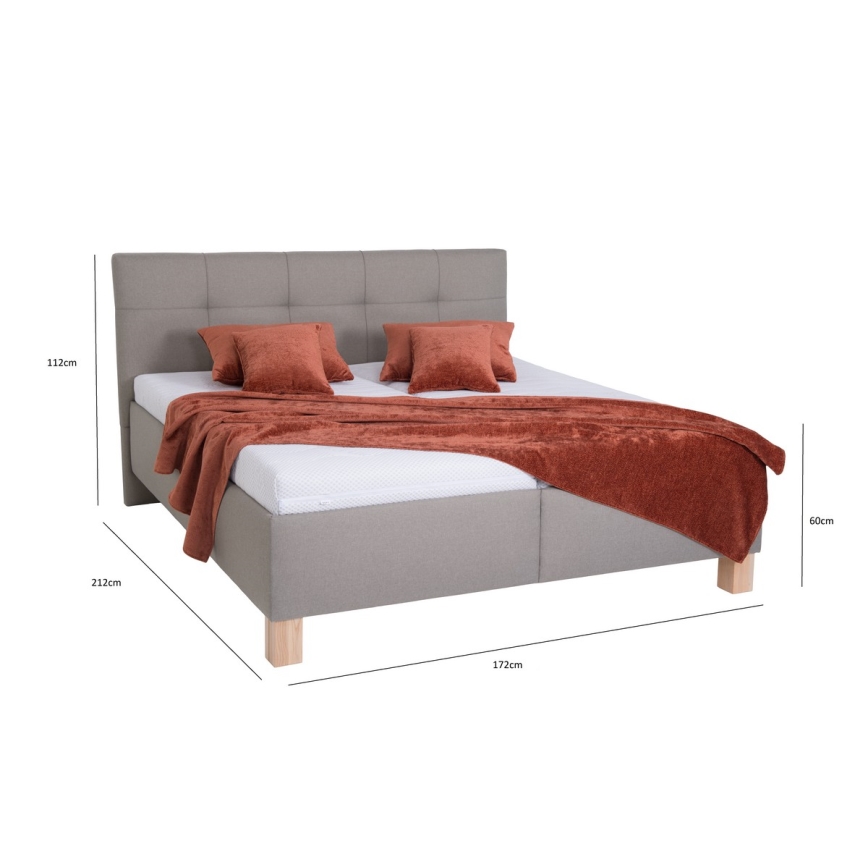Tapacirani krevet MARIA 160x200 cm sa dušekom i prostorom za odlaganje, taupe