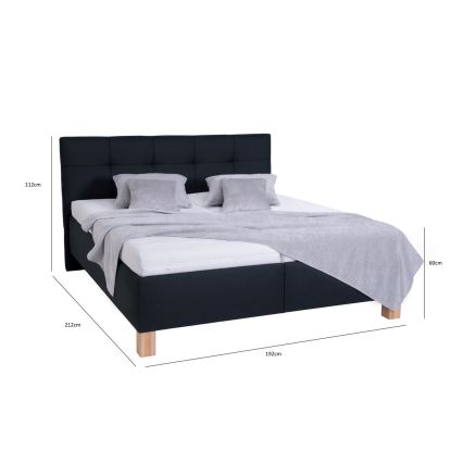Tapacirani krevet MARIA 180x200 cm sa madracem i prostorom za odlaganje antracit