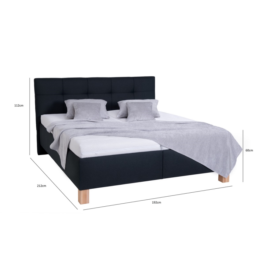 Tapacirani krevet MARIA 180x200 cm sa madracem i prostorom za odlaganje antracit