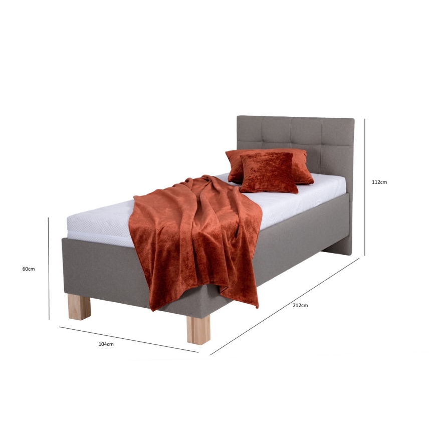 Tapacirani krevet MARIA ONE 90x200 cm sa prostorom za odlaganje, bez dušeka, taupe