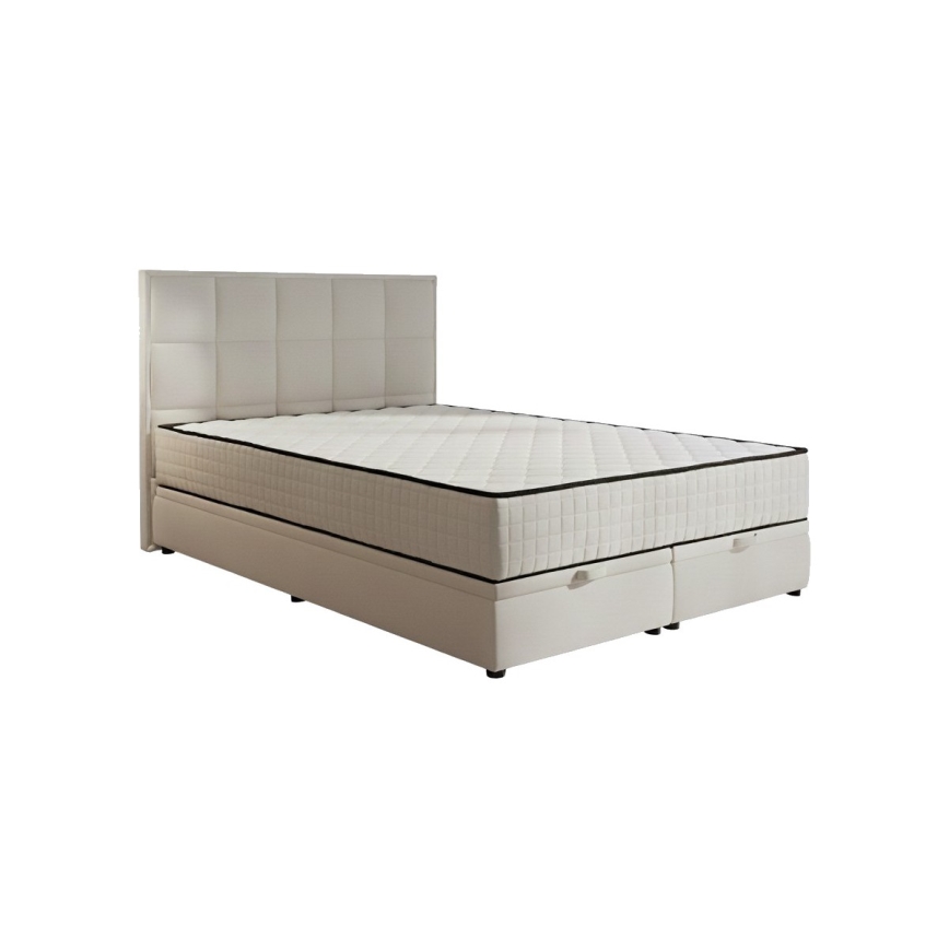 Tapacirani krevet sa dušecima i prostorom za odlaganje GRACE 160x200 cm bež