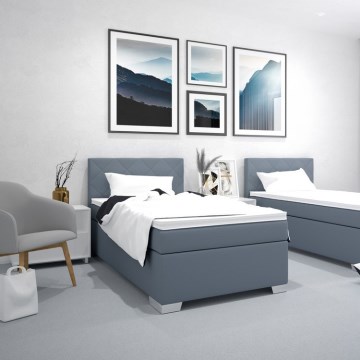 Tapacirani krevet sa dušekom IDA 90x200 cm, plave boje