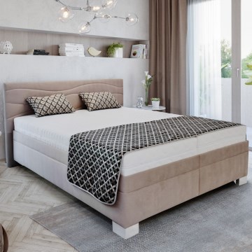 Tapacirani krevet sa dušekom WINDSOR 180x200 cm, bež