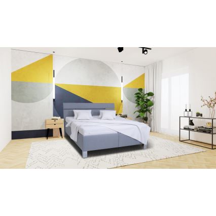 Tapacirani krevet sa prostorom za odlaganje bez dušeka ALIS 180x200 cm svetlosiv