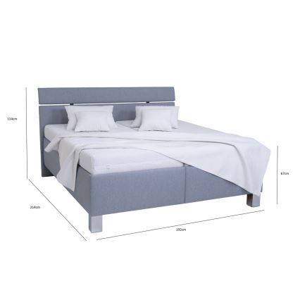 Tapacirani krevet sa prostorom za odlaganje bez dušeka ALIS 180x200 cm svetlosiv