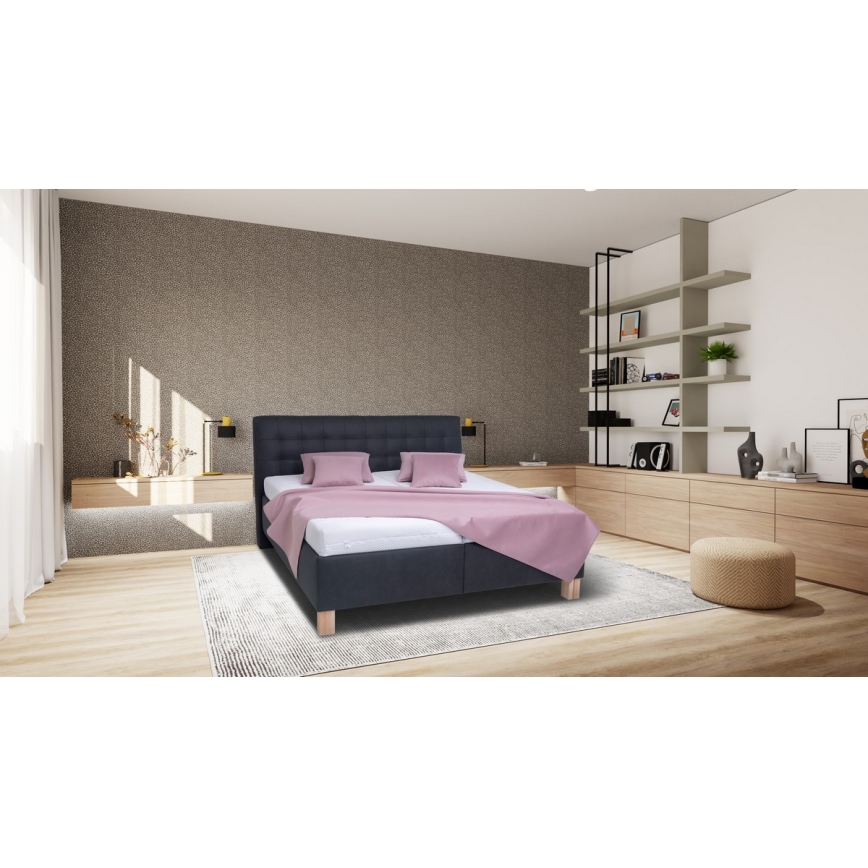Tapacirani krevet sa prostorom za odlaganje bez dušeka VIOLET 160x200 cm antracit