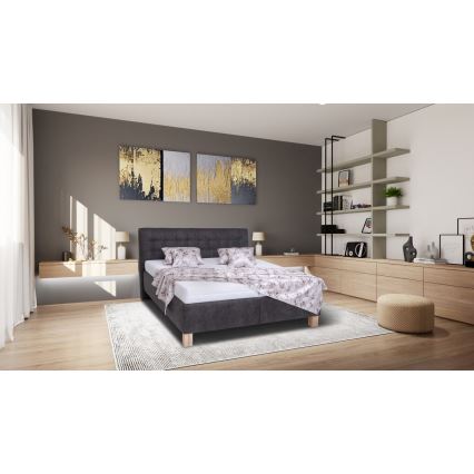 Tapacirani krevet sa prostorom za odlaganje bez dušeka VIOLET 160x200 cm tamno siva