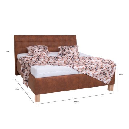 Tapacirani krevet sa prostorom za odlaganje bez dušeka VIOLET 160x200 cm konjak braon