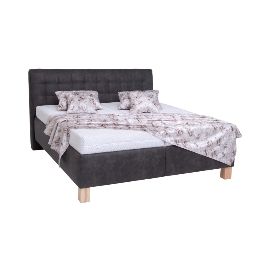 Tapacirani krevet sa prostorom za odlaganje bez dušeka VIOLET 180x200 cm tamno siva