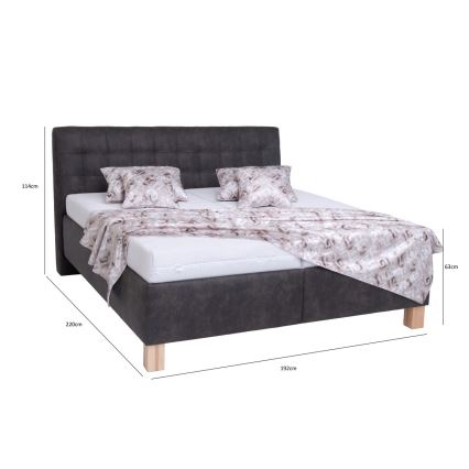 Tapacirani krevet sa prostorom za odlaganje bez dušeka VIOLET 180x200 cm tamno siva