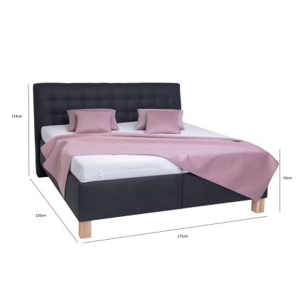 Tapacirani krevet VIOLET 160x200 cm sa dušekom i prostorom za odlaganje, antracit