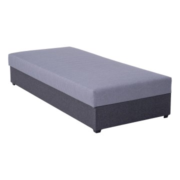 Tapacirani ležaj JACOB XL sa prostorom za odlaganje, nosivost 130 kg, 90x200 cm, siva