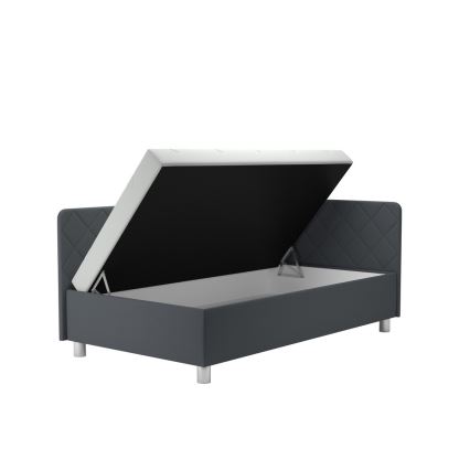 Tapacirani ležaj sa prostorom za odlaganje i dušekom EMILE 110x200 cm siva