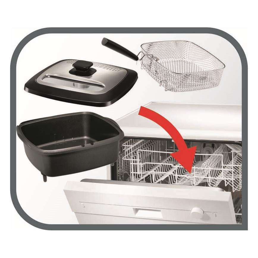 Tefal - Friteza 2 l VERSALION DE LUXE 7 u 1 1600W/230V crna