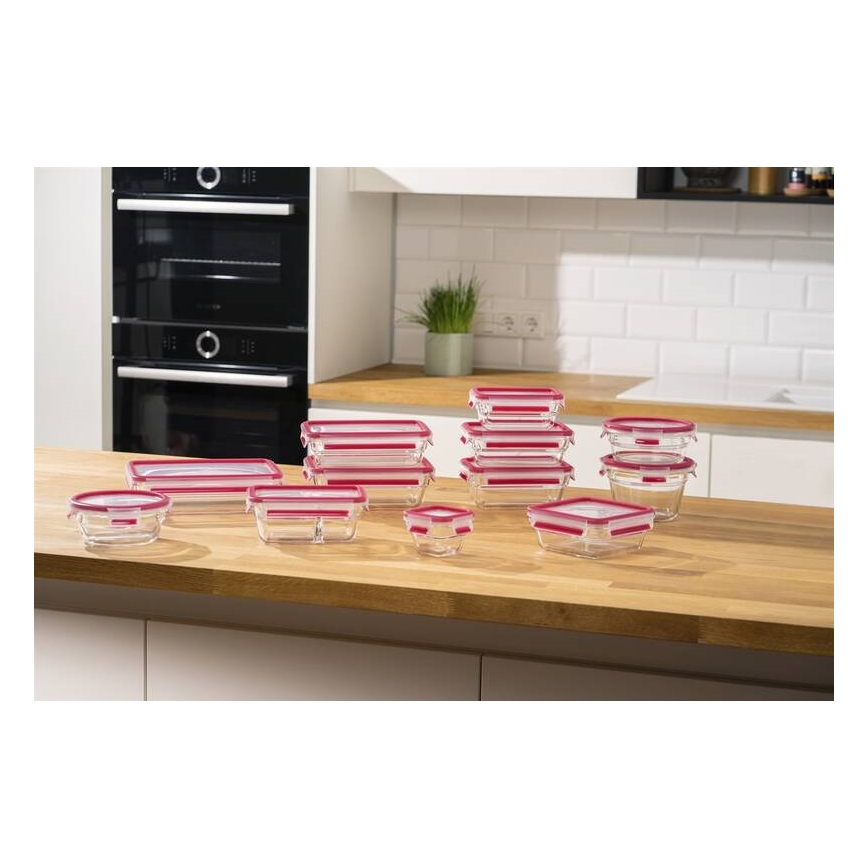 Tefal - Posuda za hranu 1,1 l MSEAL GLASS crvena/staklo