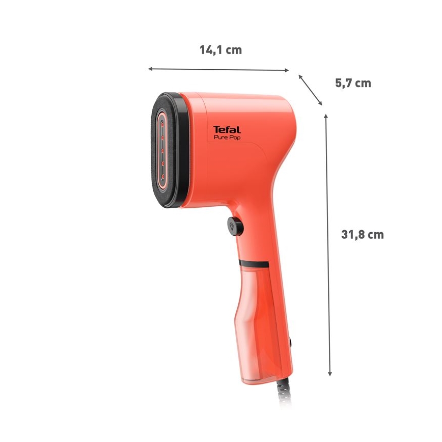 Tefal - Ručni parni aparat za peglanje odeće PURE POP 1300W/230V crvena