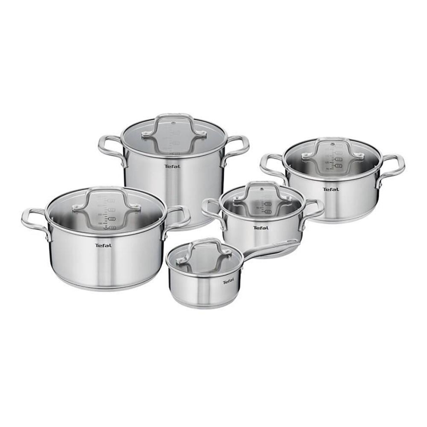 Tefal - Set lonaca 10 kom VIRTUOSO od nerđajućeg čelika