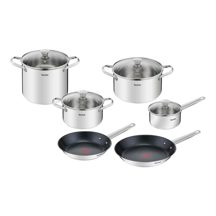 Tefal - Set posuđa 10 kom COOK EAT od nerđajućeg čelika