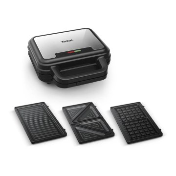 Tefal - Toster ULTRA KOMPAKTAN 3u1 700W/230V crni/mat hrom